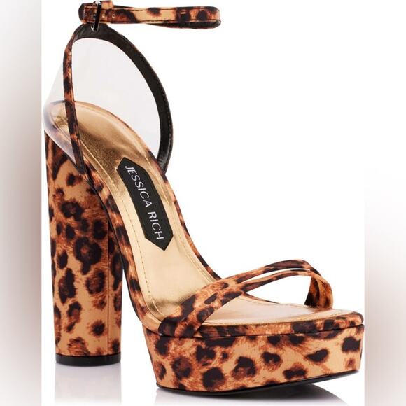 Jessica Rich Leopard Platform Sandal 8 - Picture 1 of 8